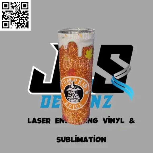 Glitter Pumpkin Spice Life 20 Ounce Tumbler - Picture 1 of 3